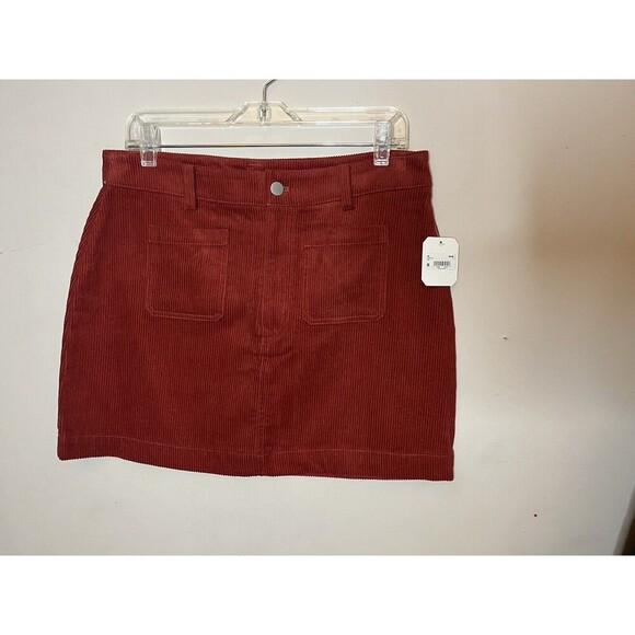 Corduroy Mini Skirt Sz Large Rust Red Fall NWT Altar’d State Ensley y2k style - Picture 1 of 4